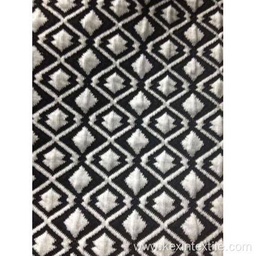 Black white diamond shape air layer jacquard fabric